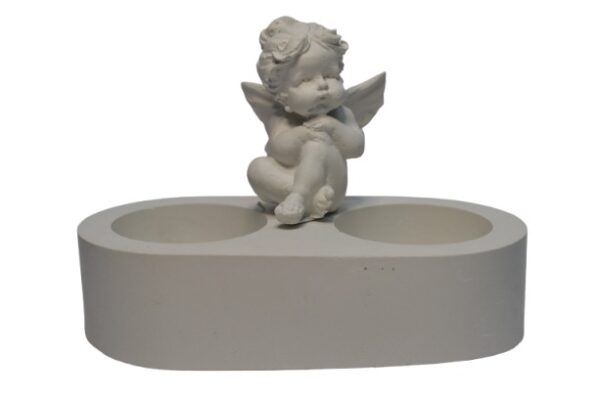 BC569 - SUPORT 2 LUMANARI CU FETITA INGERAS 3D
